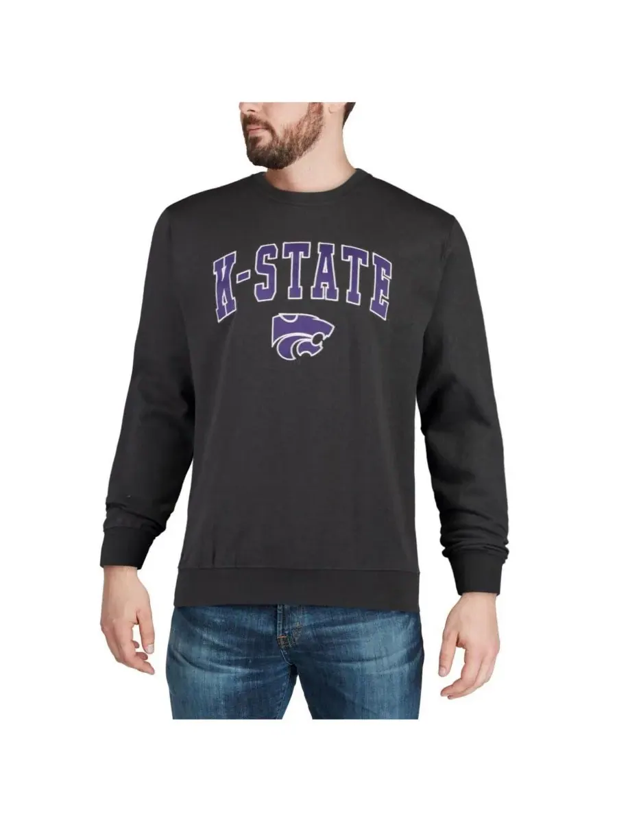 Мужская толстовка с круглым вырезом и логотипом команды Kansas State Wildcats Colosseum — изображение 4 из 6, темно-серый