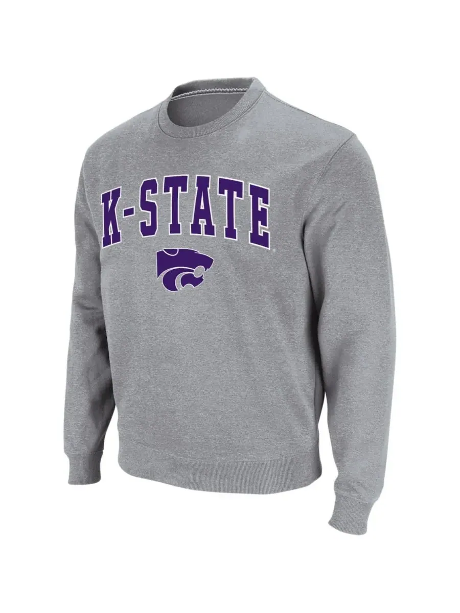 Мужская толстовка с круглым вырезом и логотипом команды Kansas State Wildcats Colosseum — изображение 2 из 6, серый