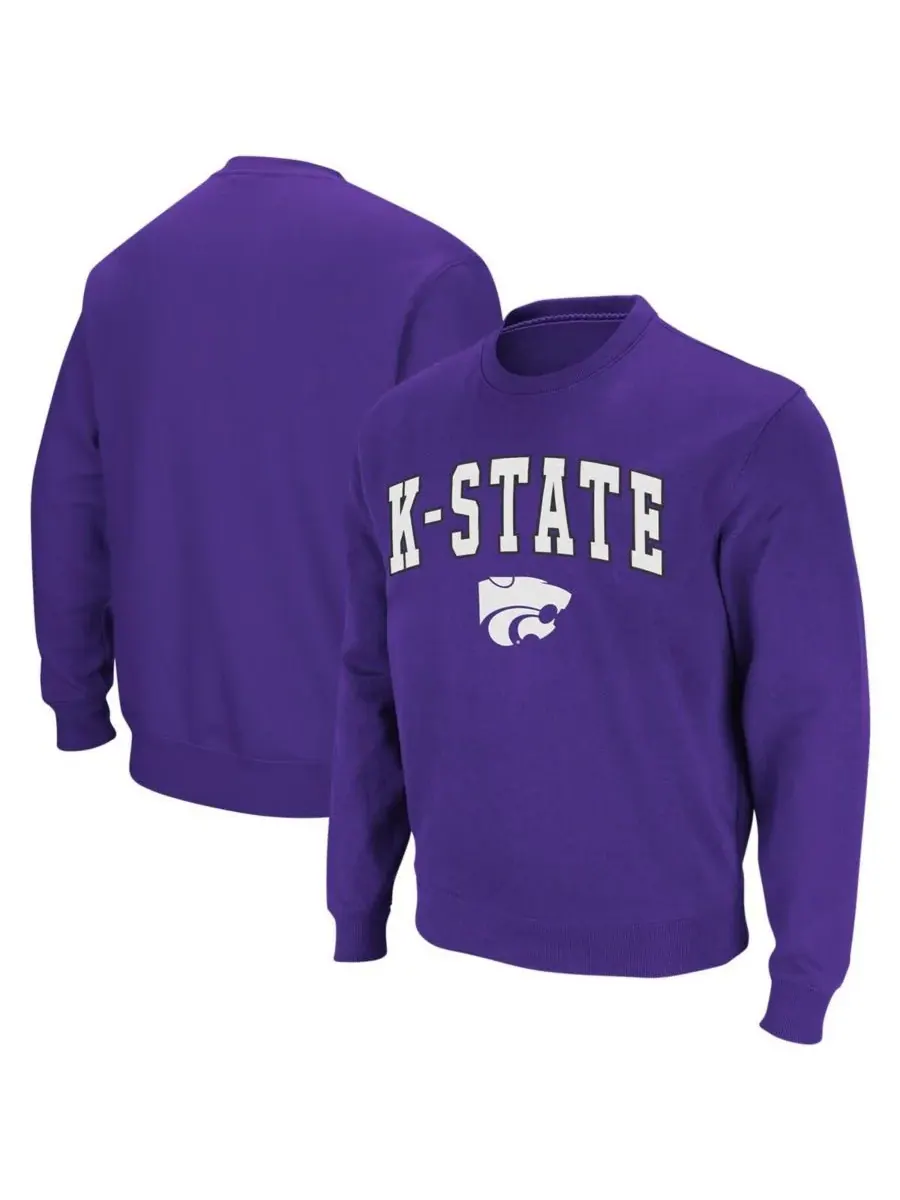 Мужская толстовка с круглым вырезом и логотипом команды Kansas State Wildcats Colosseum — изображение 1 из 6, фиолетовый