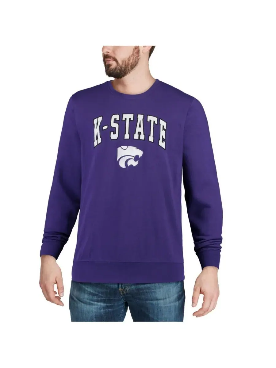 Мужская толстовка с круглым вырезом и логотипом команды Kansas State Wildcats Colosseum — изображение 4 из 6, фиолетовый