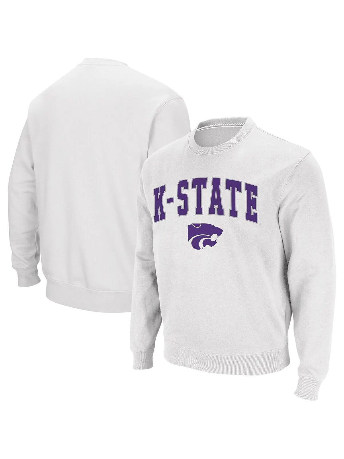 Мужская белая толстовка с круглым вырезом и логотипом kansas state wildcats arch and logo Colosseum — изображение 1 из 3