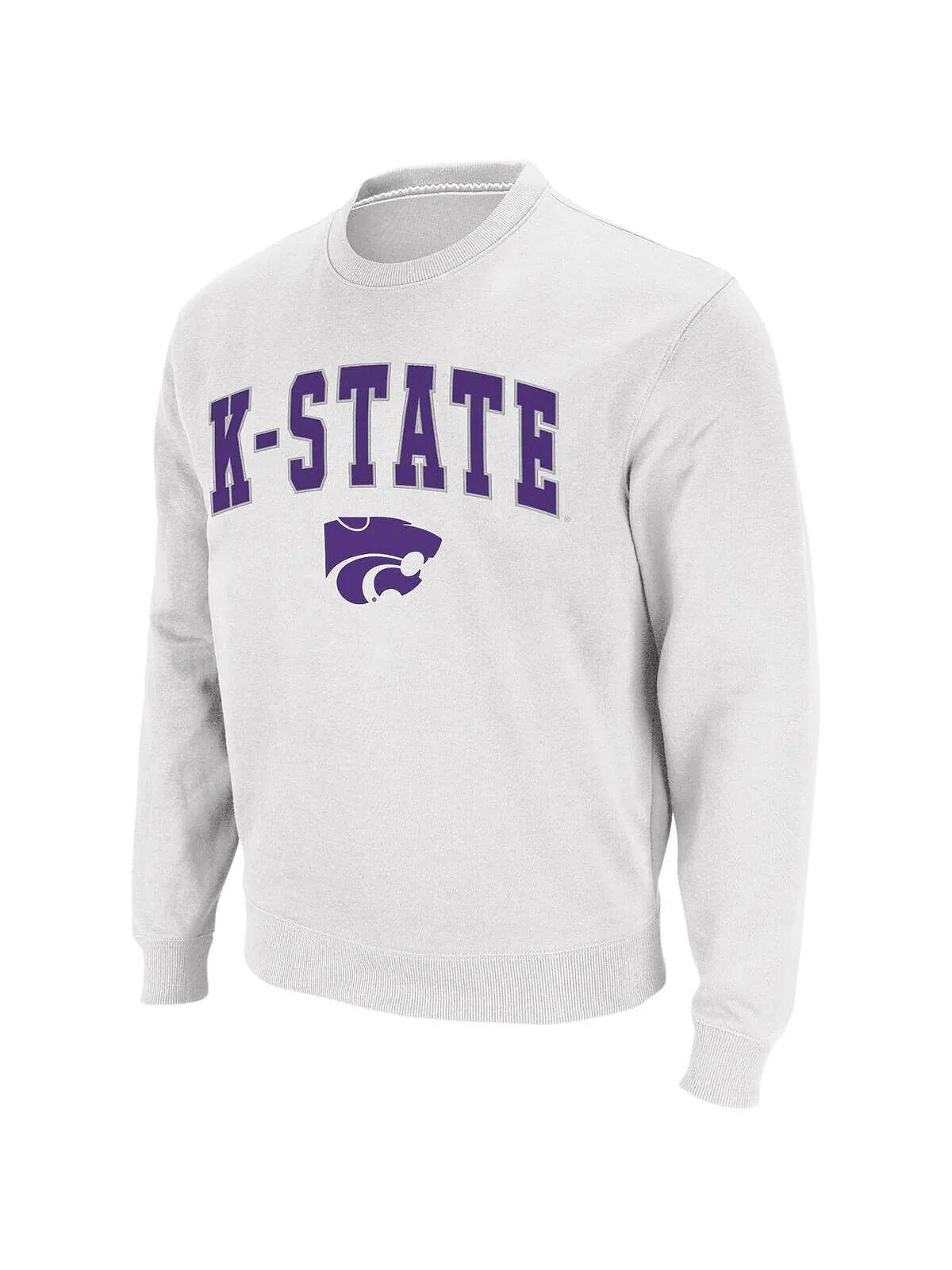 Мужская белая толстовка с круглым вырезом и логотипом kansas state wildcats arch and logo Colosseum — изображение 2 из 3