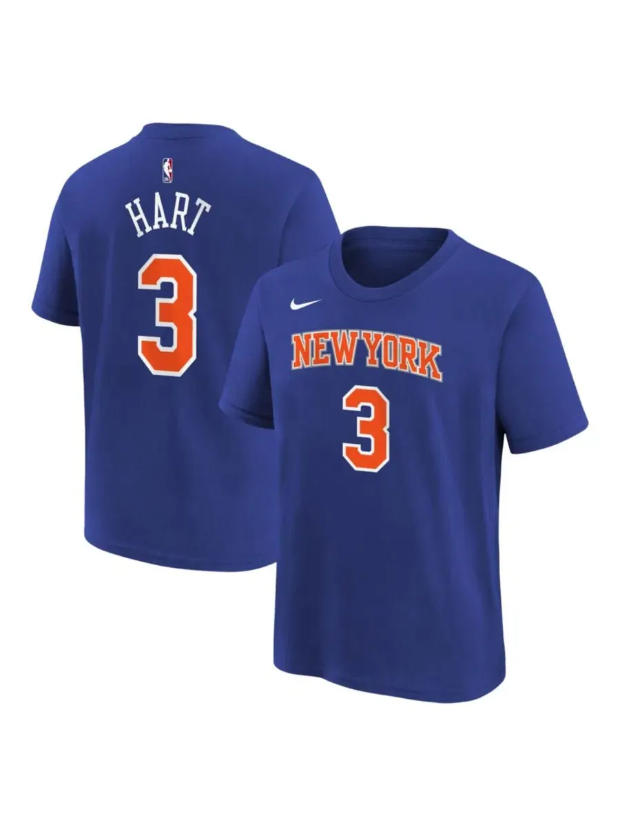 Футболка с принтом Josh Hart Blue New York Knicks Icon Name & Number Nike