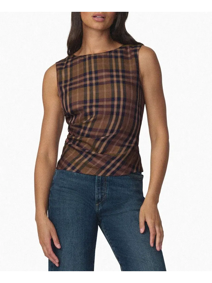 Топ без рукавов The Meg Plaid Joe's Jeans, Camel Plaid