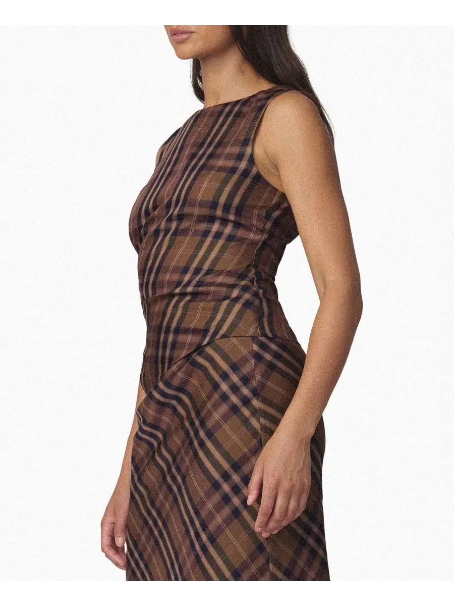 Топ без рукавов The Meg Plaid Joe's Jeans, Camel Plaid — изображение 3 из 7