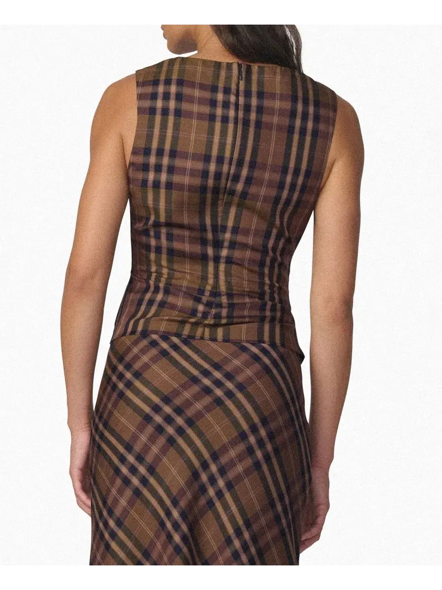 Топ без рукавов The Meg Plaid Joe's Jeans, Camel Plaid — изображение 5 из 7