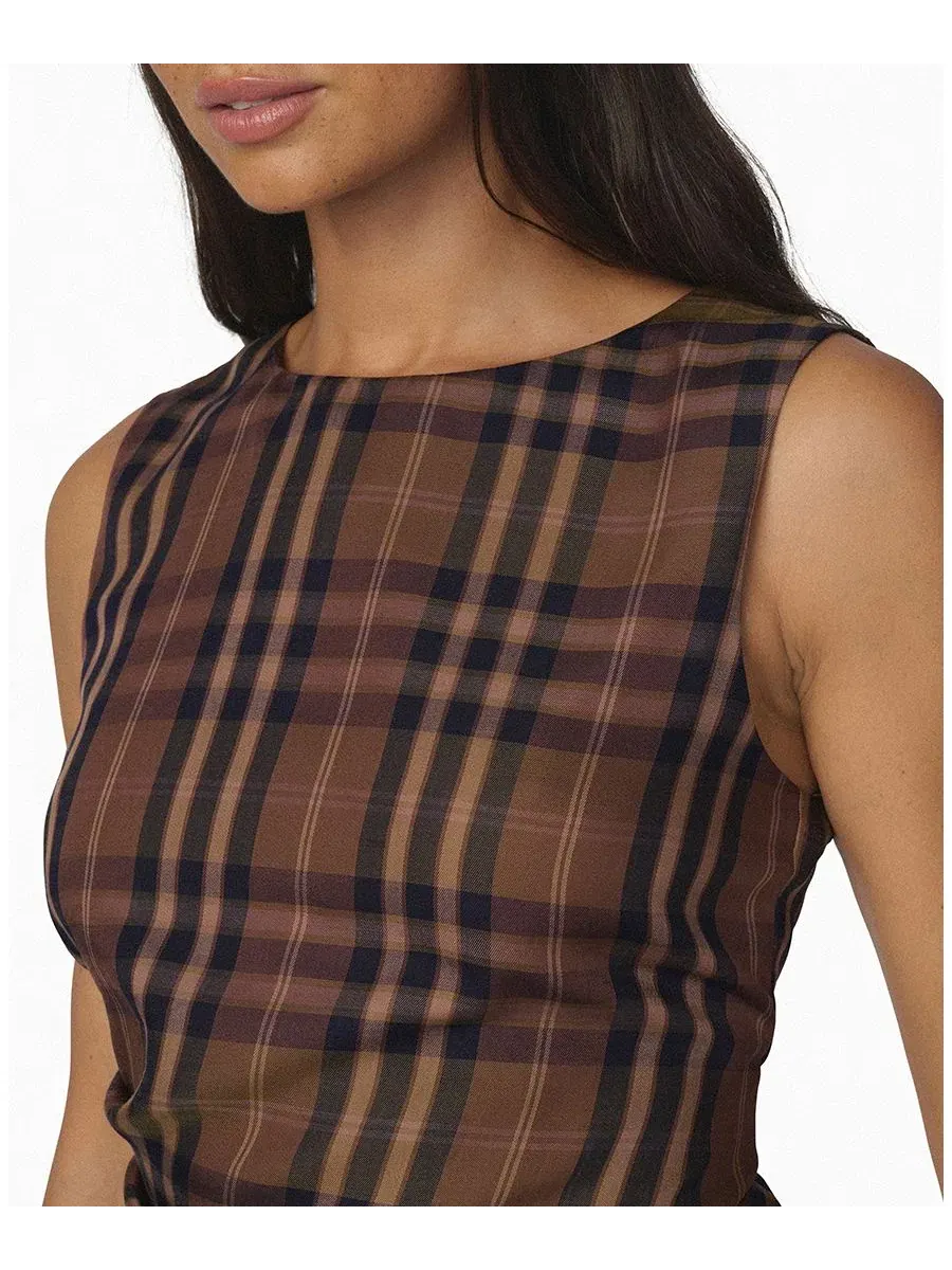 Топ без рукавов The Meg Plaid Joe's Jeans, Camel Plaid — изображение 7 из 7