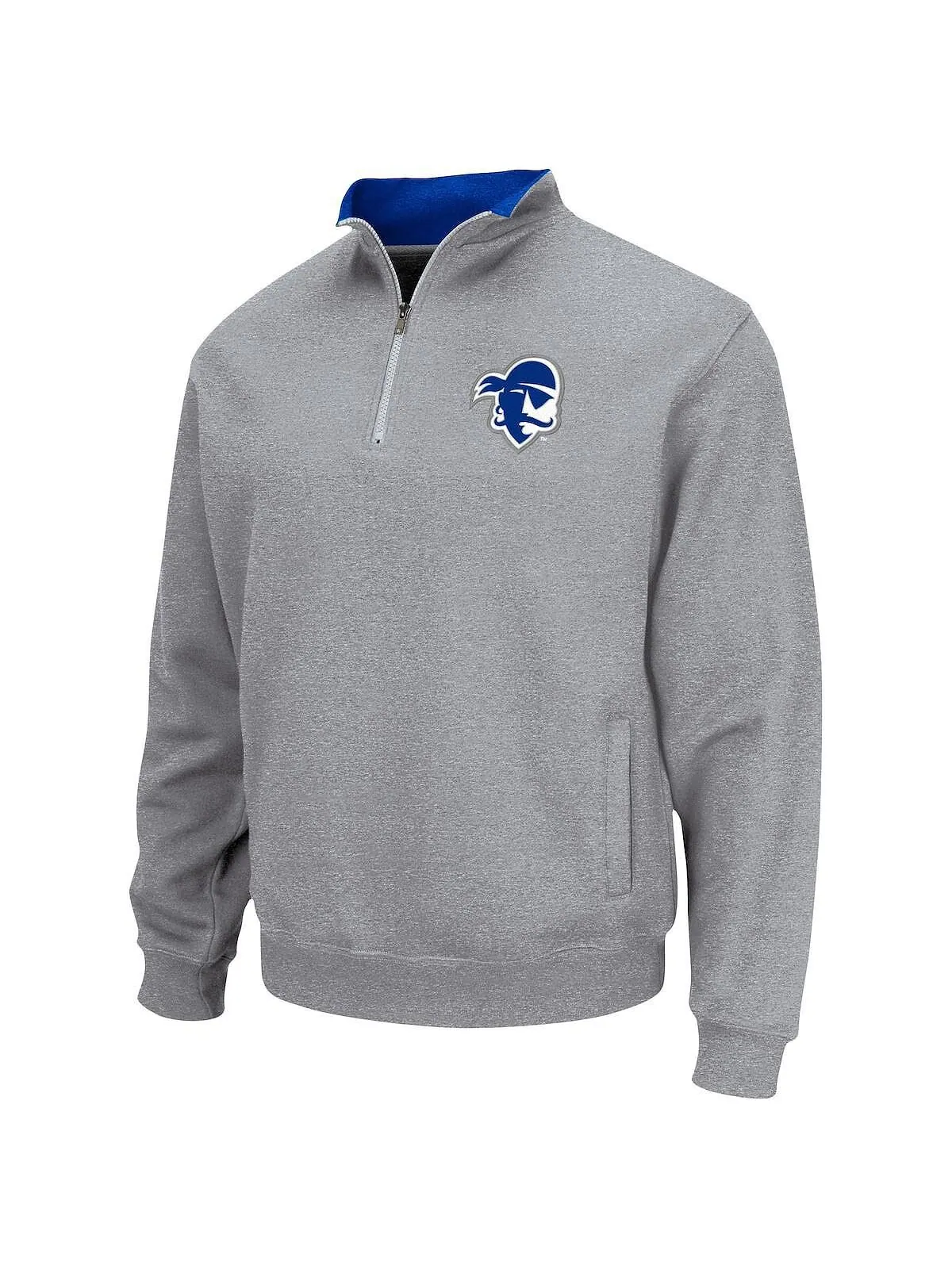 Мужская серая куртка seton hall pirates tortugas team logo с молнией на четверть с логотипом — изображение 3 из 4, серый
