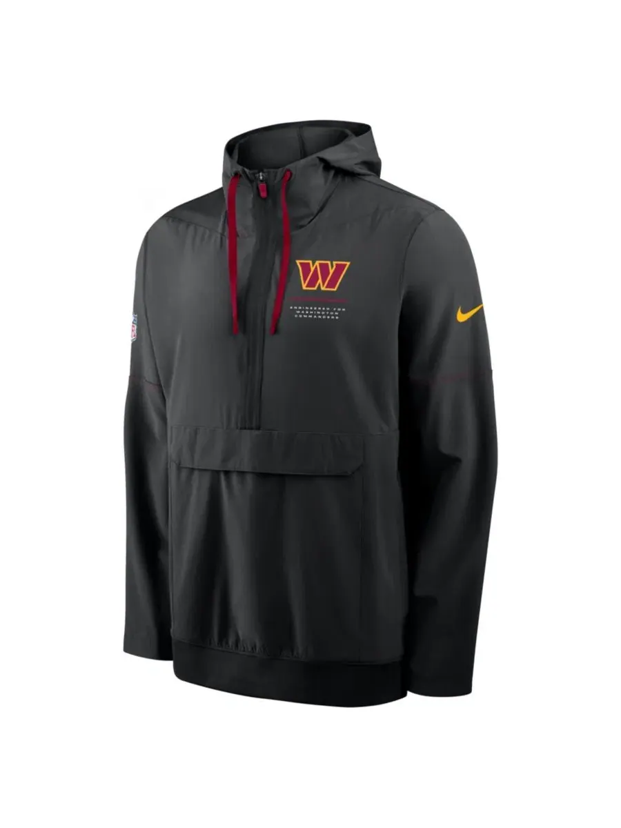 Мужская ветровка-анорак с капюшоном и полузастежкой Nike Washington Commanders Sideline Anorak — изображение 3 из 3, черный