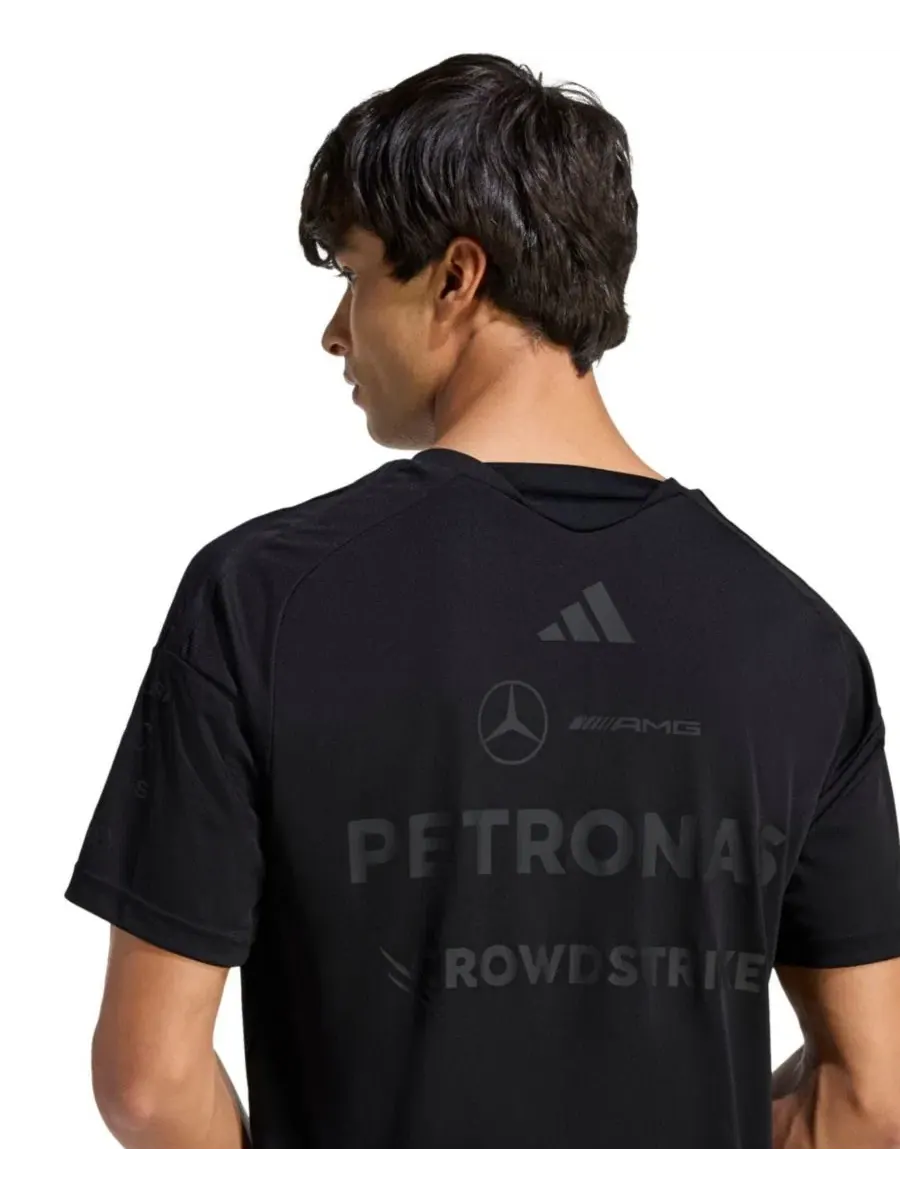 Футболка с рагланом и принтом Mercedes-AMG Petronas F1 Team Night Driver Climacool adidas — изображение 2 из 4, черный