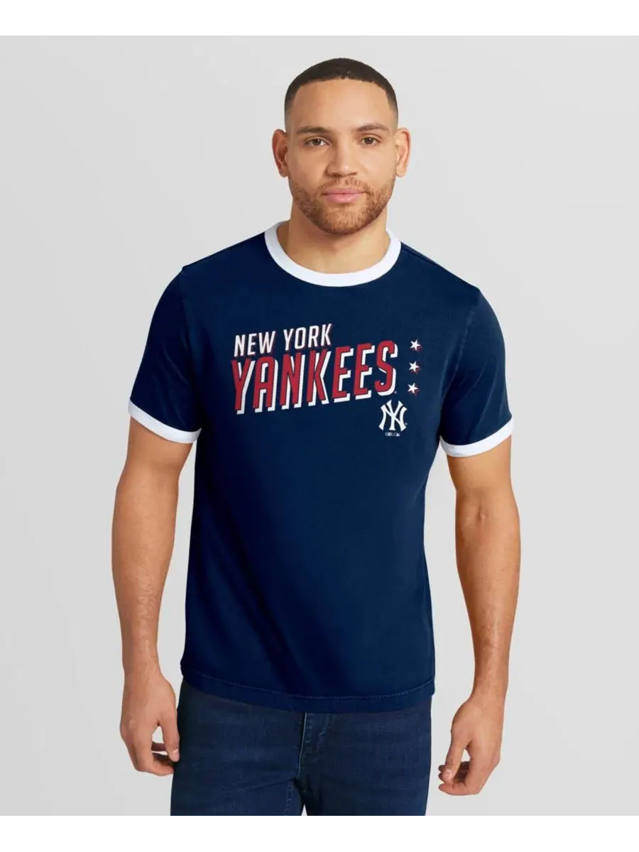 Футболка с коротким рукавом, принтом Yankees Darius Rucker Collection By Fanatics — синий