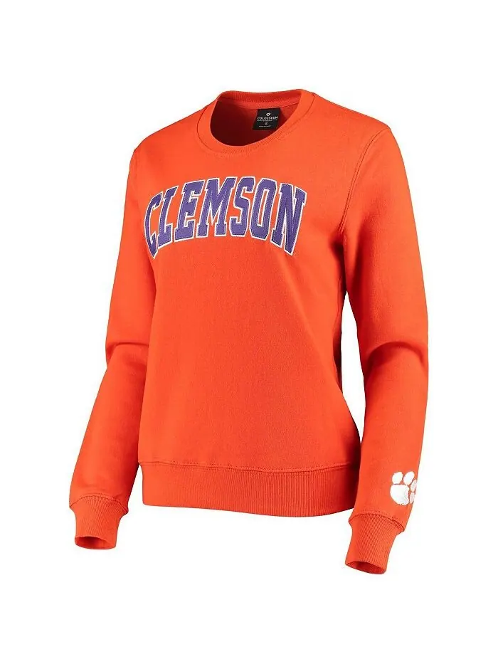 Женский оранжевый пуловер Clemson Tigers Campanile свитшот Colosseum