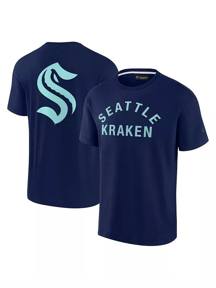 Футболка с коротким рукавом Seattle Kraken Super Soft для мужчин и женщин цвета Deep Sea Blue — изображение 1 из 3