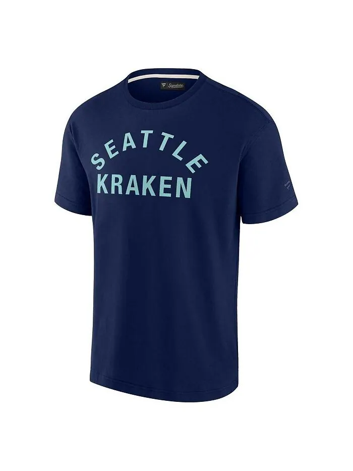 Мужская и женская супермягкая футболка с короткими рукавами Deep Sea Blue Seattle Kraken Fanatics — изображение 2 из 3