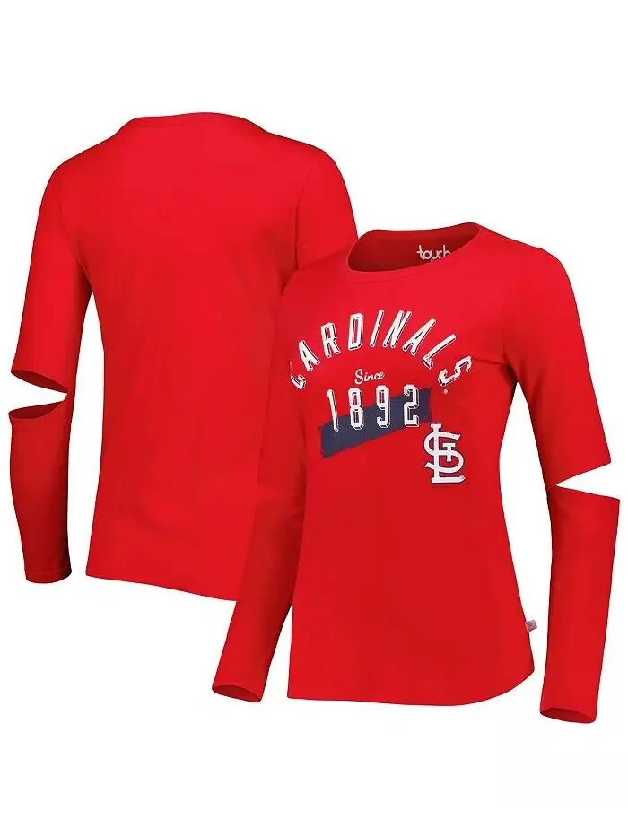 Женская красная футболка с длинным рукавом St. Louis Cardinals Formation Touch — изображение 1 из 2