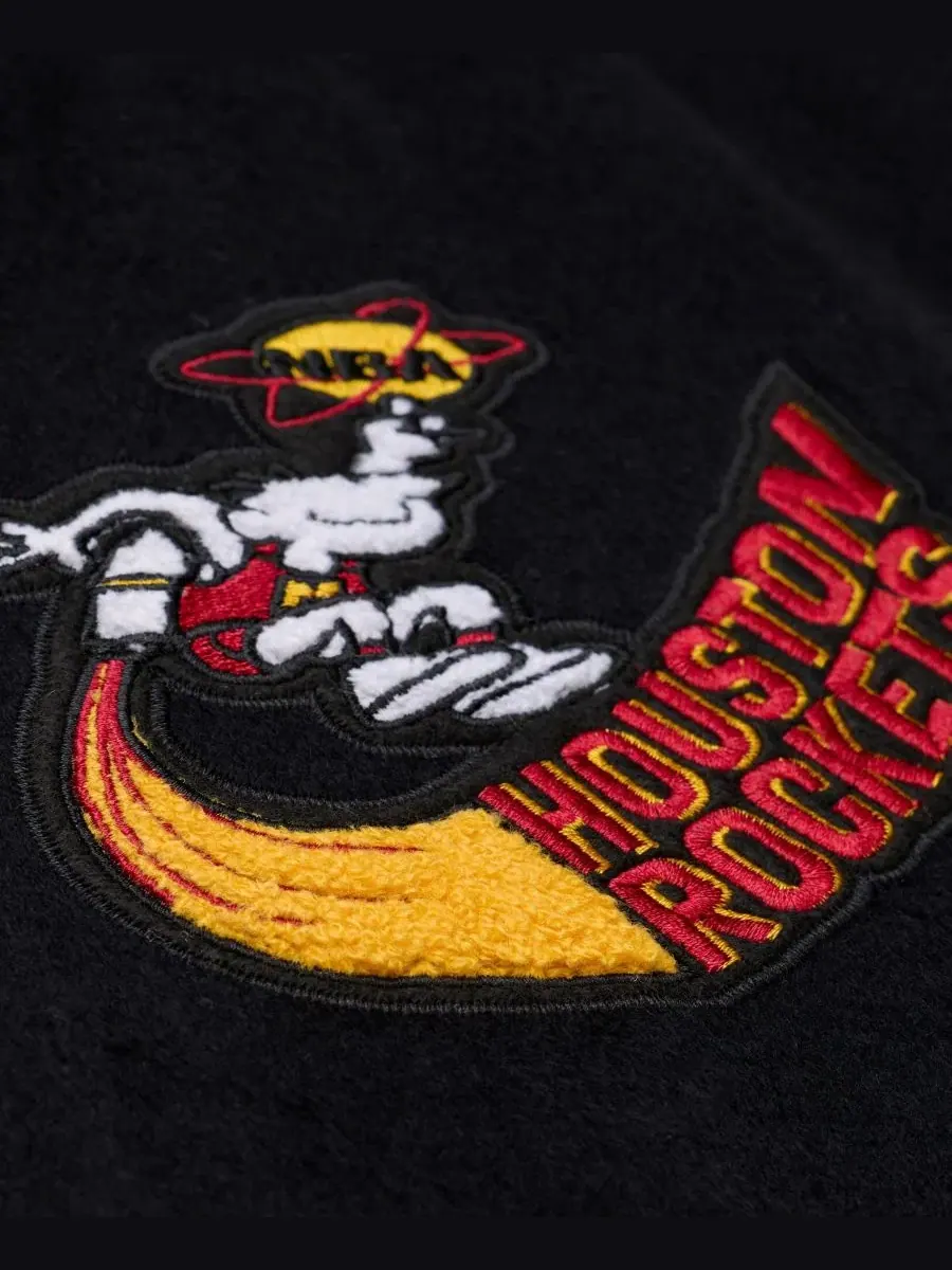 Ветровка-университетка с принтом Hardwood Classics Off Day Full-Snap Mitchell & Ness — изображение 4 из 5, черный белый