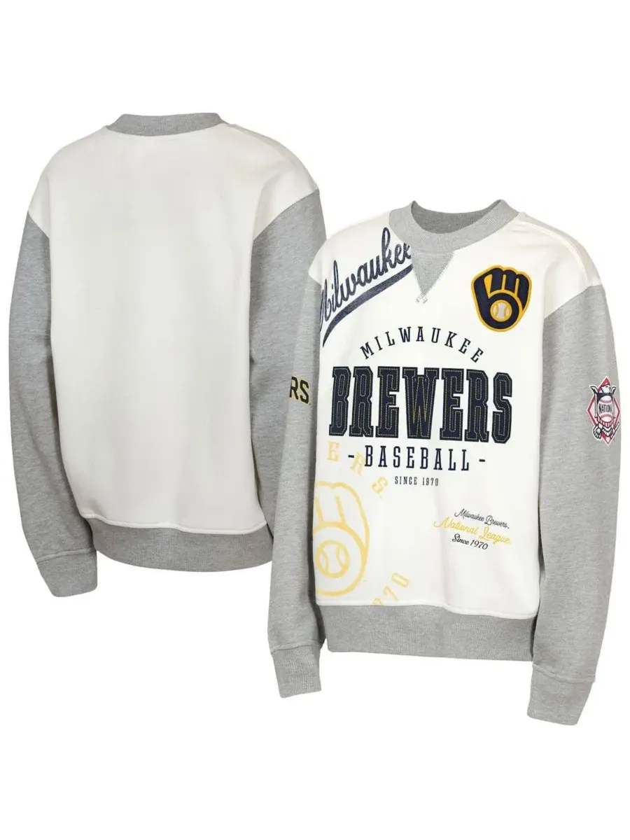 Флисовый свитшот с длинным рукавом Milwaukee Brewers Big League Power Hit Outerstuff