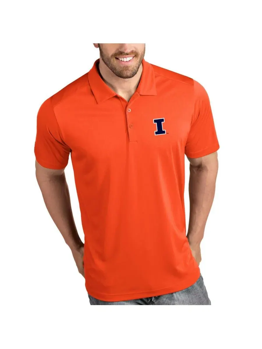 Мужское поло с принтом Illinois Fighting Illini Tribute Antigua