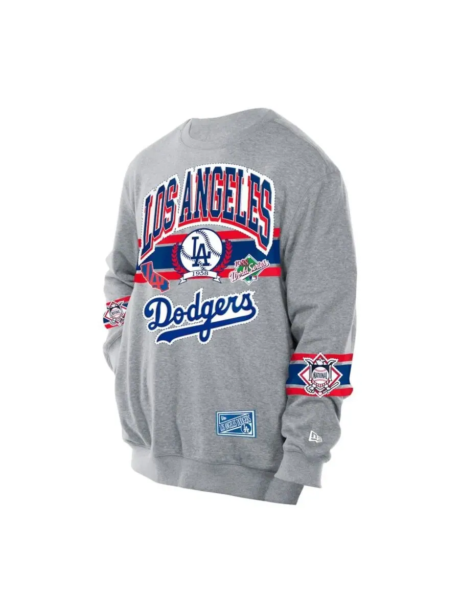 Свитшот с принтом Sport Classics Los Angeles Dodgers New Era — изображение 3 из 4, серый