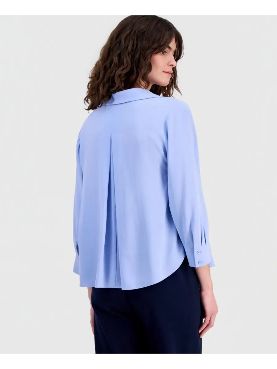 Женская шелковая рубашка с воротником Eileen Fisher, Skylt — изображение 2 из 4