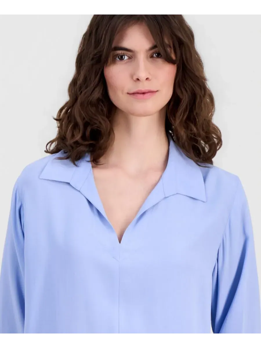 Женская шелковая рубашка с воротником Eileen Fisher, Skylt — изображение 3 из 4