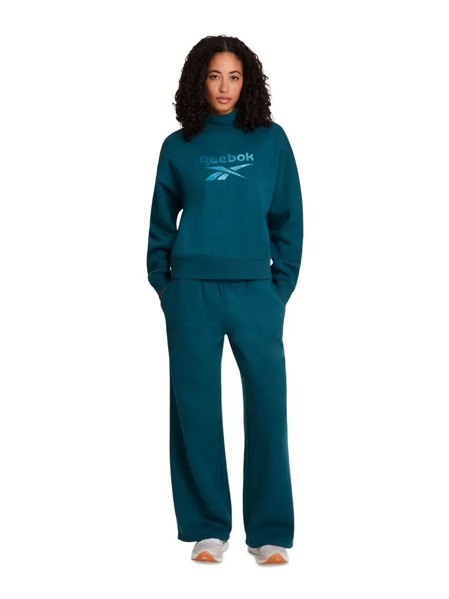 Женские спортивные брюки с широкими штанинами в тон ткани Reebok, Retro Teal — изображение 2 из 5