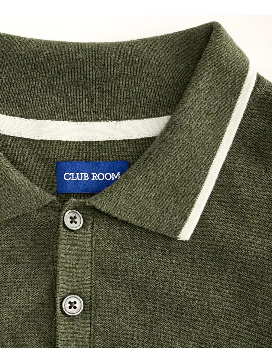 Свитер-поло с длинным рукавом Club Room, Woodland Moss Hthr — изображение 4 из 4