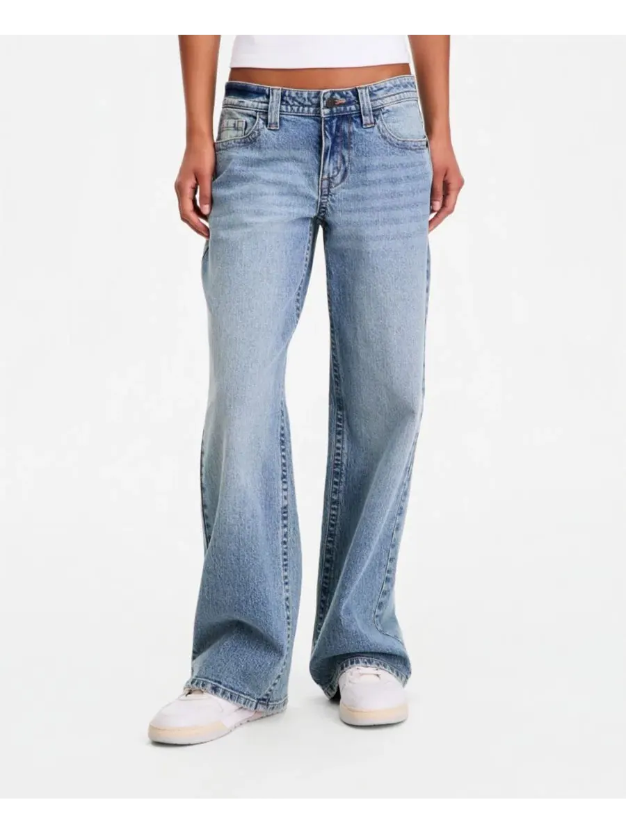 Джинсы прямого кроя с вышивкой V-образной талией, модель Low Rise V-Waist Baggy Embroidered — изображение 7 из 11