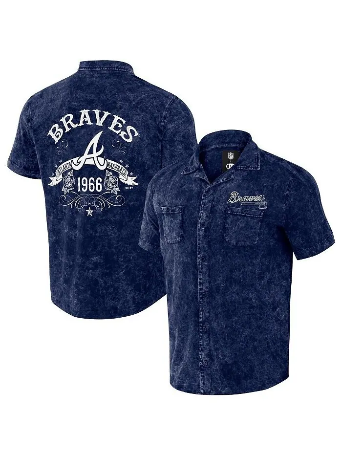 Мужская рубашка на пуговицах Darius Rucker Collection от Atlanta Braves Denim Team Color Fanatics