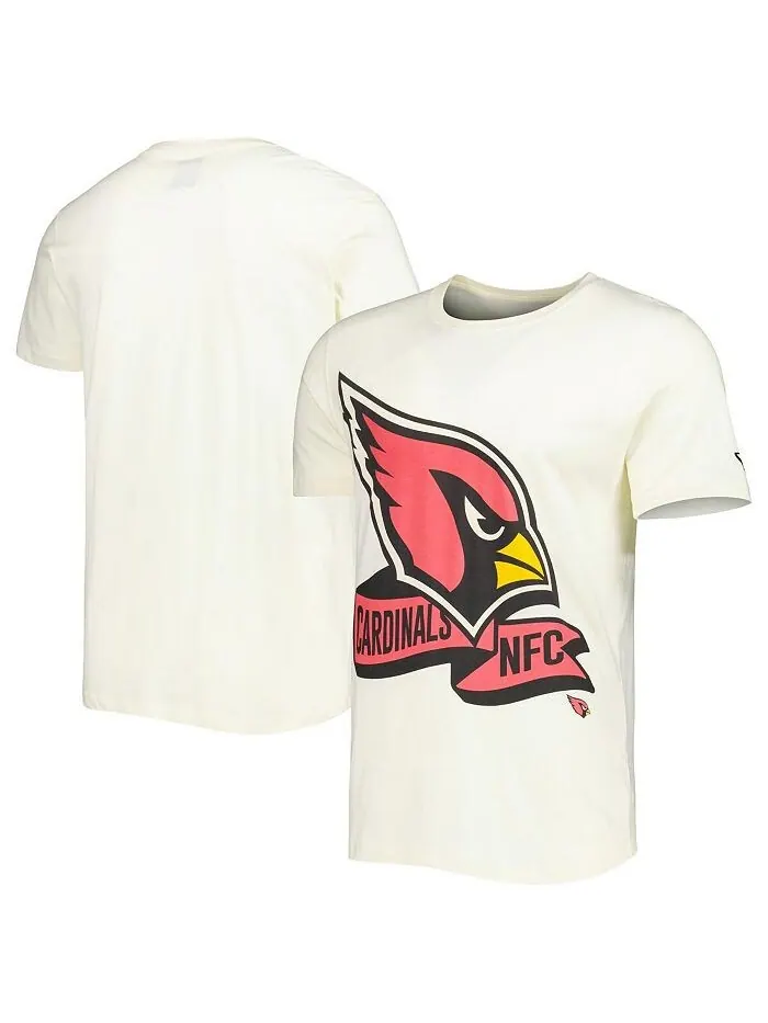 Мужская кремовая футболка Arizona Cardinals Sideline Chrome Chrome New Era