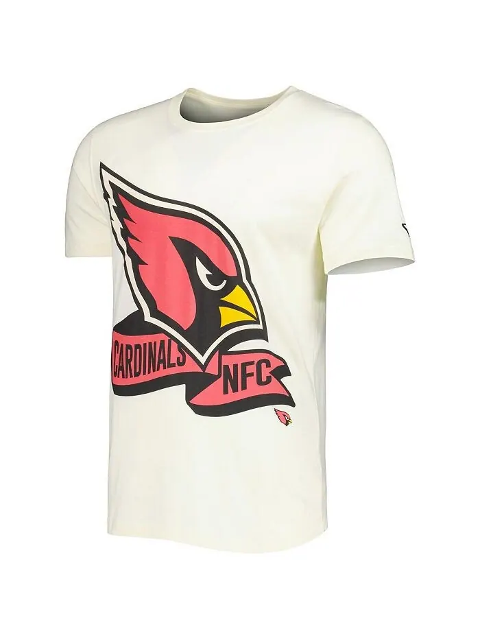 Мужская кремовая футболка Arizona Cardinals Sideline Chrome Chrome New Era — изображение 3 из 3, бежевый