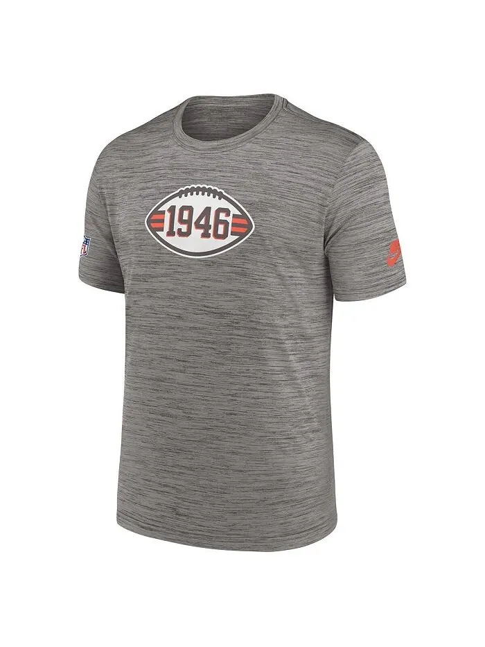Мужская футболка Heather Charcoal Cleveland Browns 2023 Sideline с альтернативным логотипом — изображение 2 из 3, темно-серый