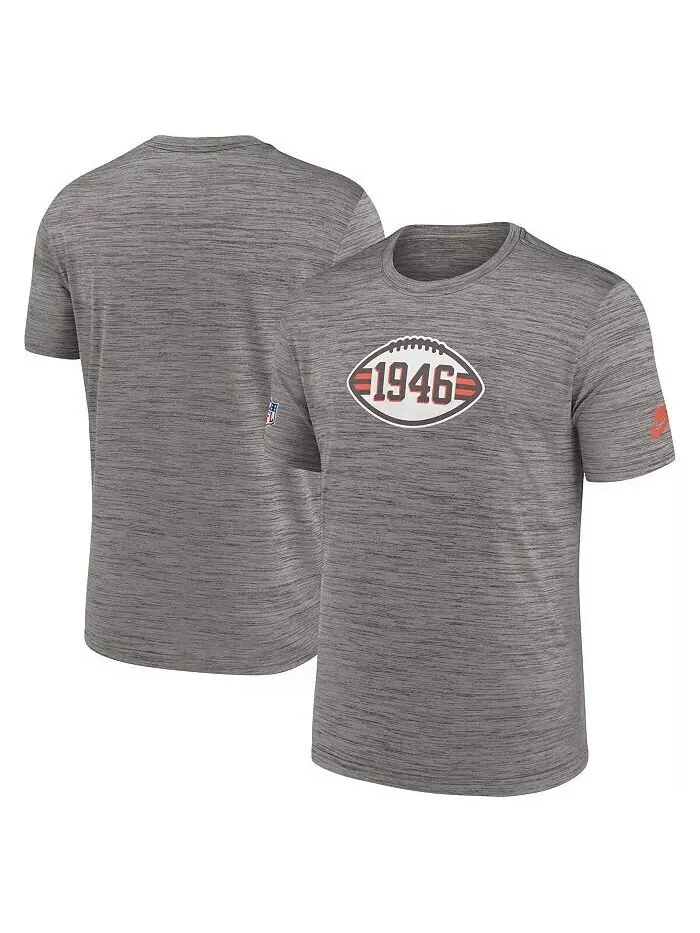 Футболка мужская Heather Charcoal Cleveland Browns 2023 Sideline Alternate Logo Performance Nike — изображение 2 из 6