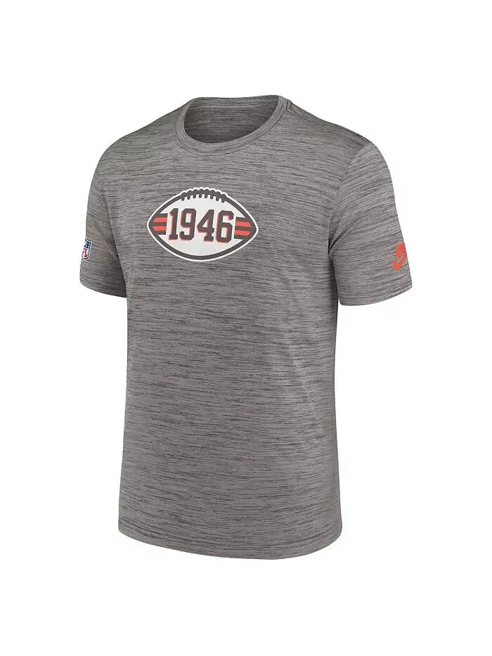 Футболка мужская Heather Charcoal Cleveland Browns 2023 Sideline Alternate Logo Performance Nike — изображение 3 из 6