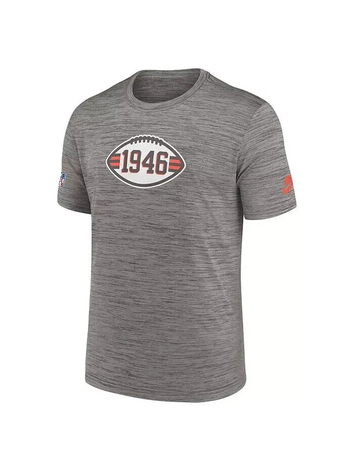 Футболка мужская Heather Charcoal Cleveland Browns 2023 Sideline Alternate Logo Performance Nike — изображение 5 из 6