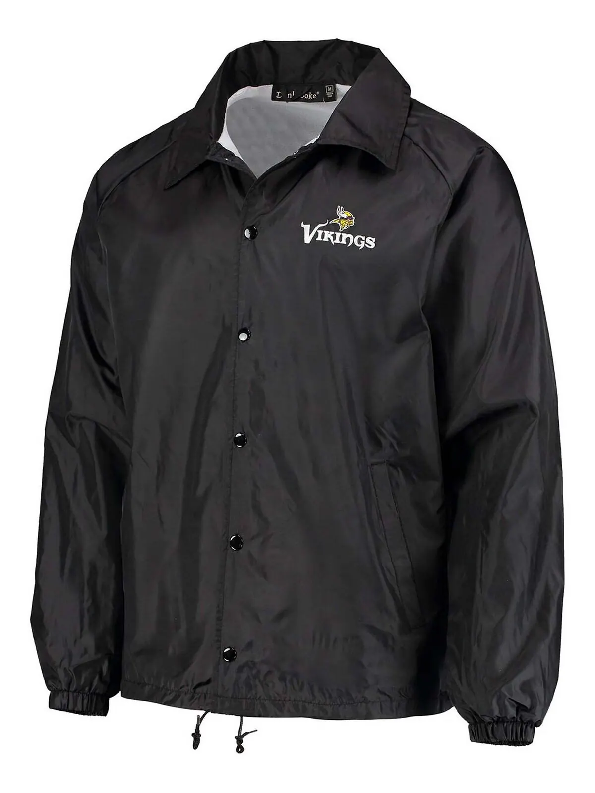 Мужская черная ветровка minnesota vikings coaches classic raglan full-snap ветровка Dunbrooke — изображение 4 из 4, черный