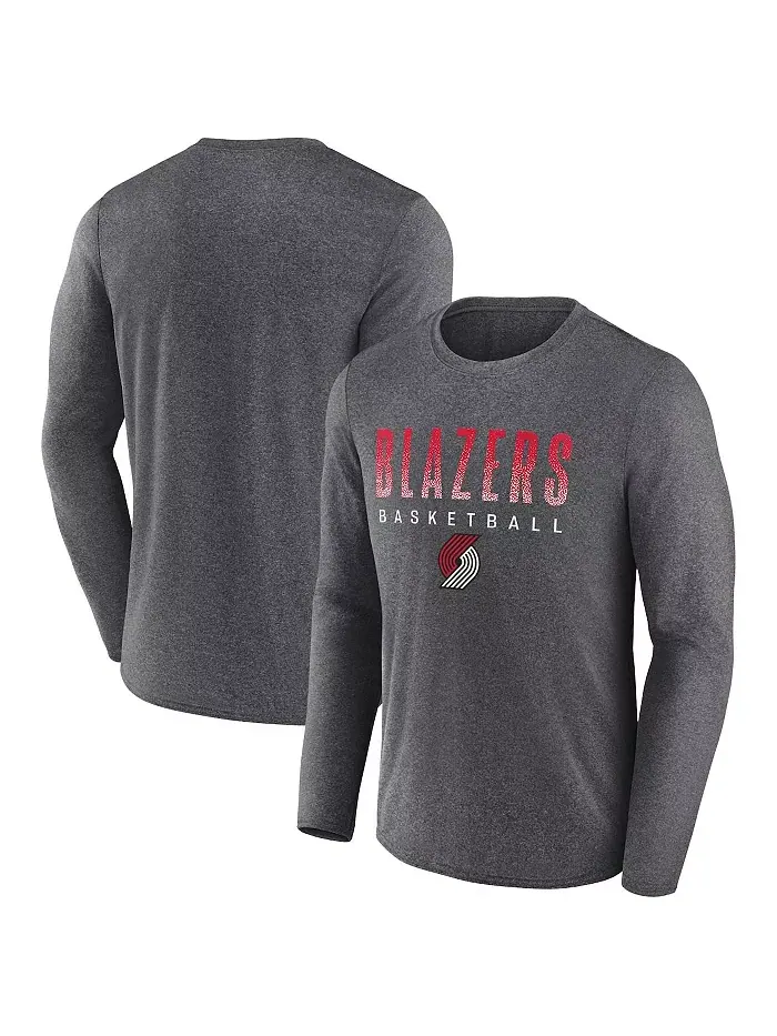 Мужская длинная футболка для тренировок Portland Trail Blazers Where Legends Play Iconic в сером — изображение 1 из 4