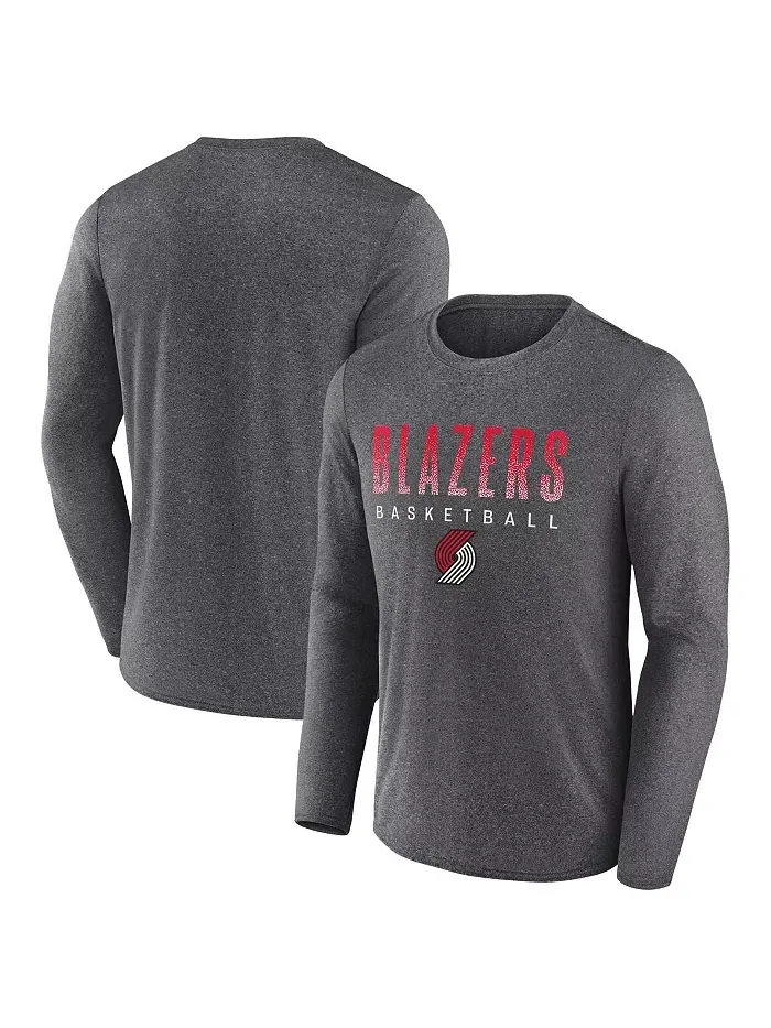 Мужская длинная футболка для тренировок Portland Trail Blazers Where Legends Play Iconic в сером — изображение 4 из 4