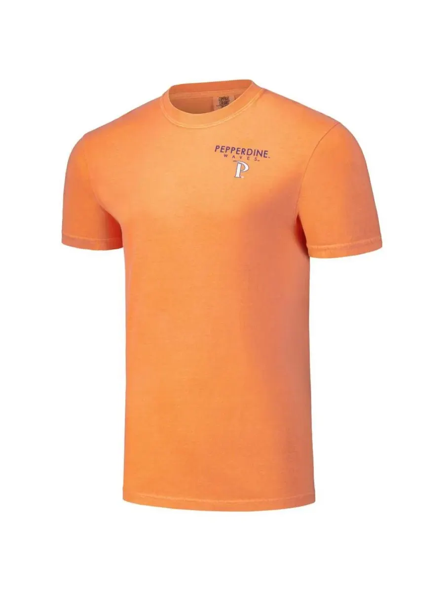 Футболка с принтом Scenic Comfort Colors, Pepperdine Waves Image One — изображение 2 из 3, оранжевый