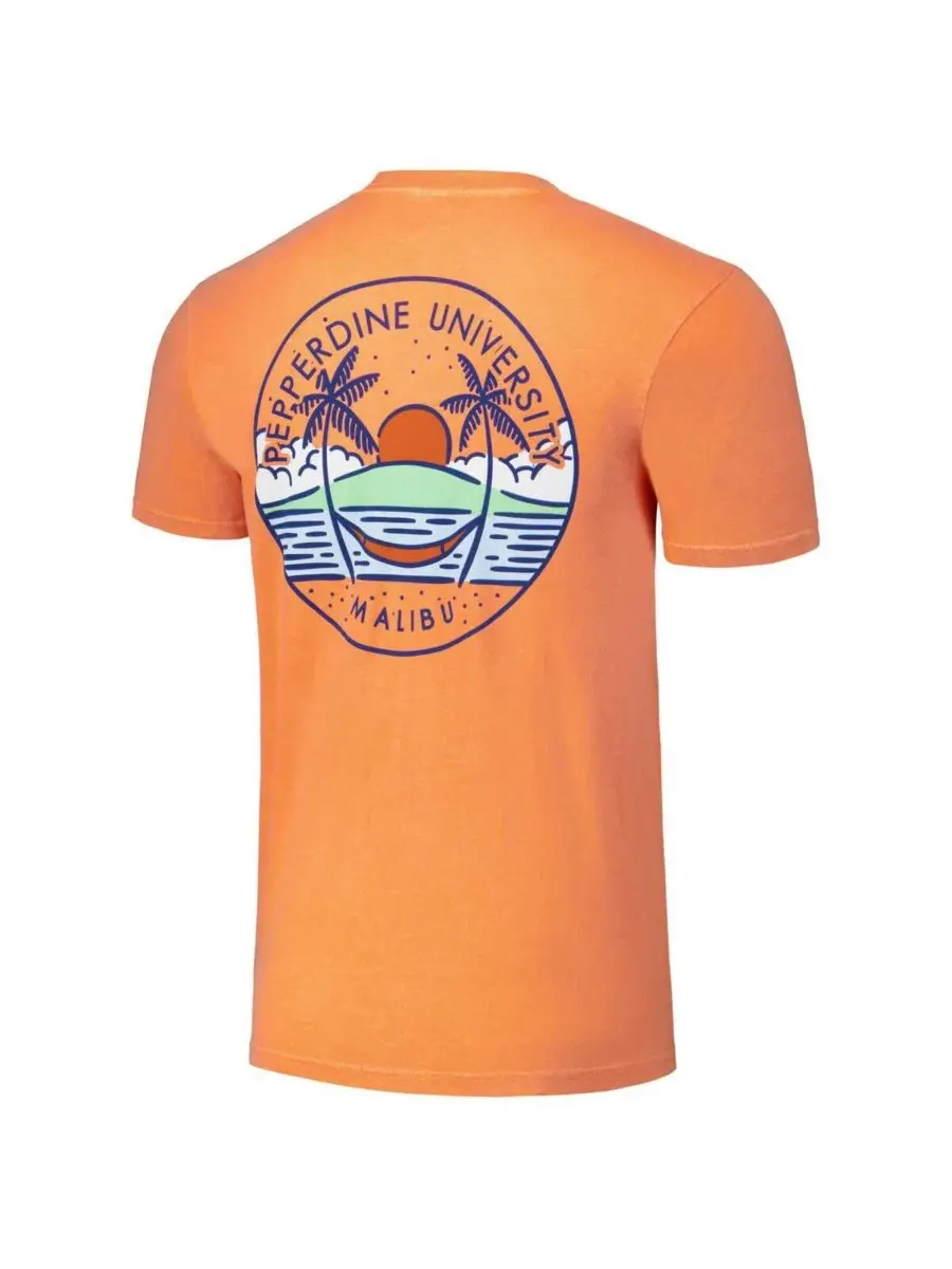 Футболка с принтом Scenic Comfort Colors, Pepperdine Waves Image One — изображение 3 из 3, оранжевый