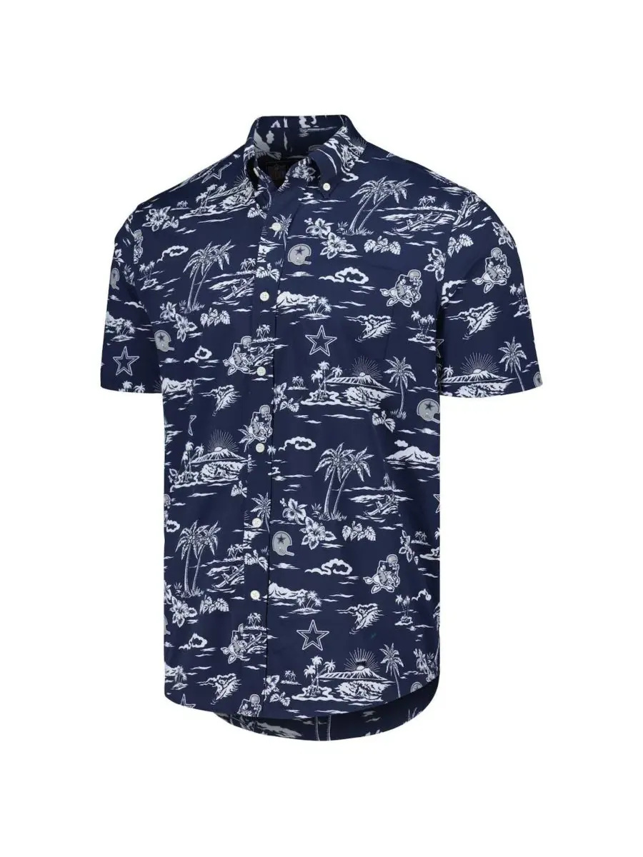 Мужская рубашка с принтом Dallas Cowboys Throwback Kekai Reyn Spooner — изображение 2 из 3, темно-синий