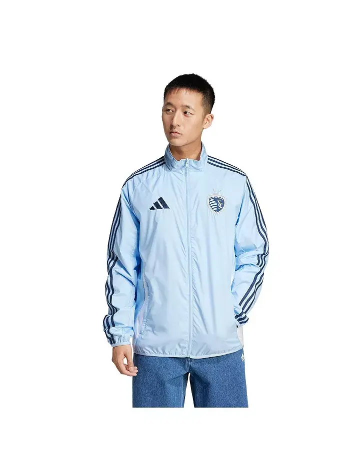Мужская реверсивная куртка на молнии Sporting Kansas City 2025 Anthem в цвете небесно-голубой/белый — изображение 2 из 4