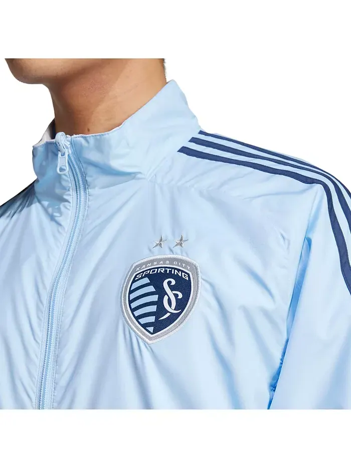 Мужская реверсивная куртка на молнии Sporting Kansas City 2025 Anthem в цвете небесно-голубой/белый — изображение 4 из 4