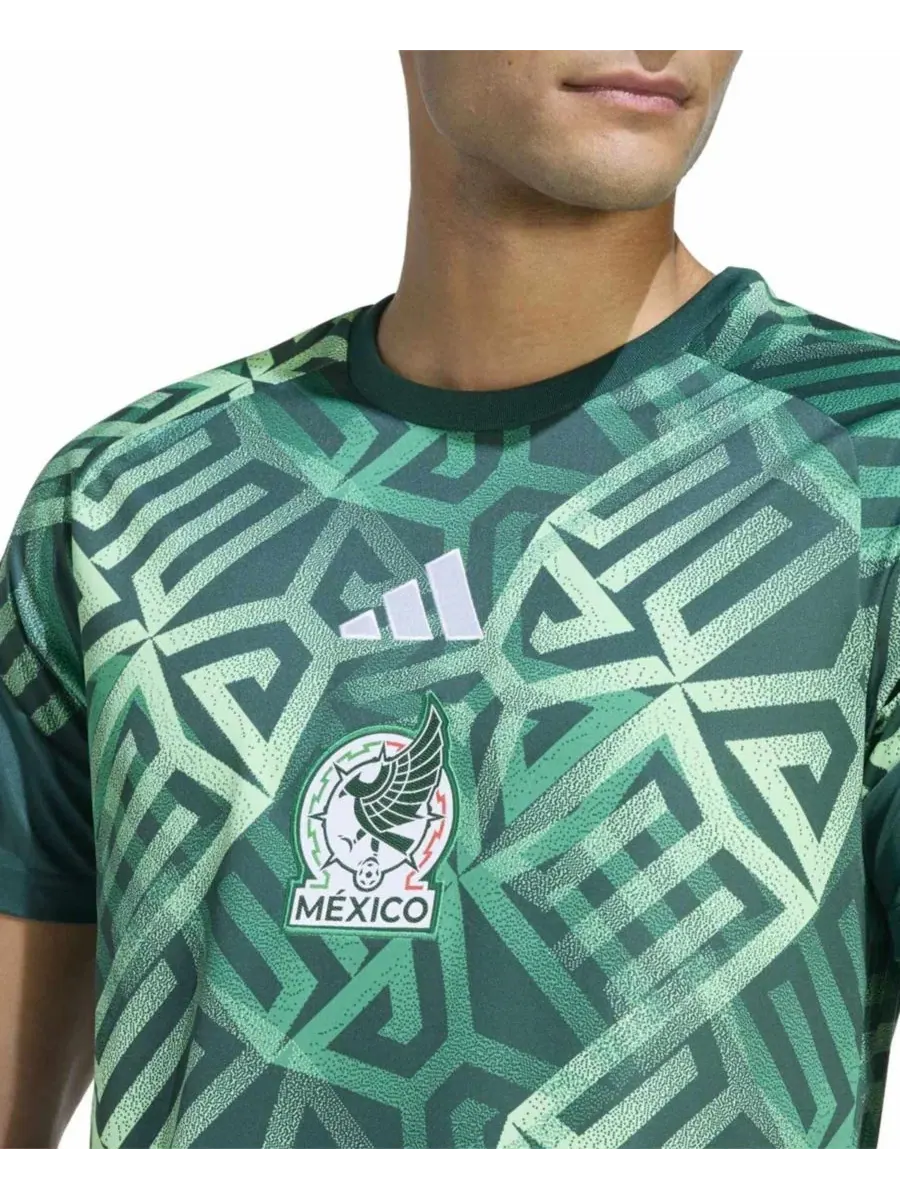 Футболка для предматчевой разминки с длинным рукавом, с принтом adidas — изображение 2 из 5, зеленый