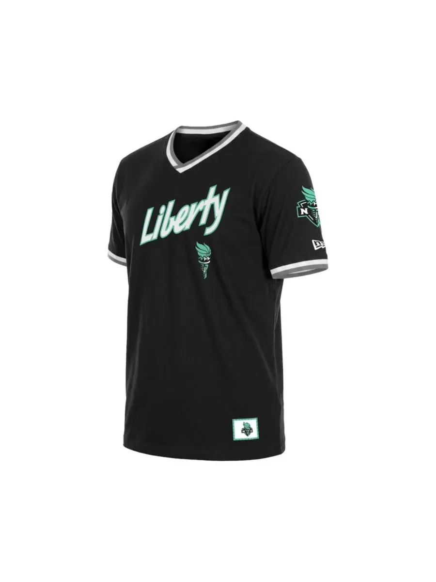 Футболка с V-образным вырезом New York Liberty Sport Classics Capsule New Era — изображение 3 из 4, черный