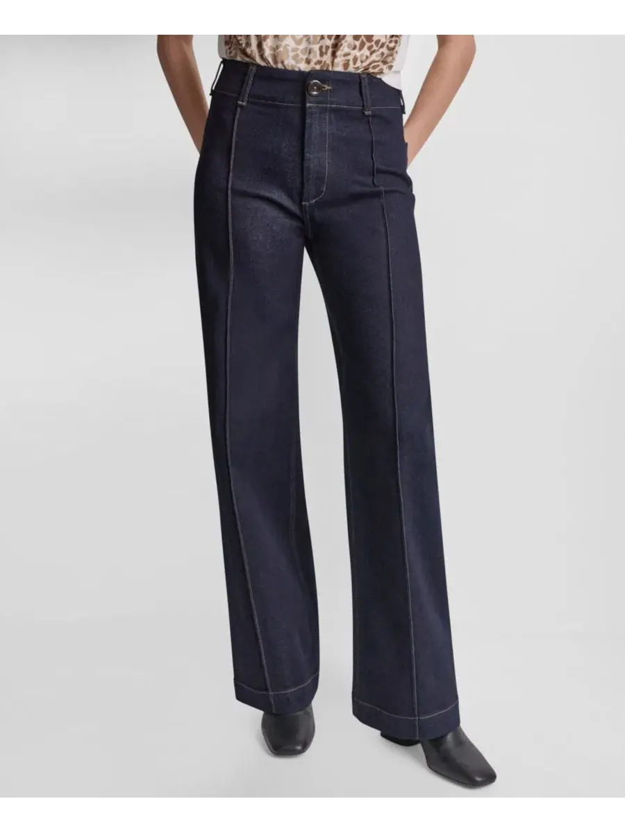 Джинсы с высокой посадкой, широкие, с защипами DKNY Jeans, Bankers Ink