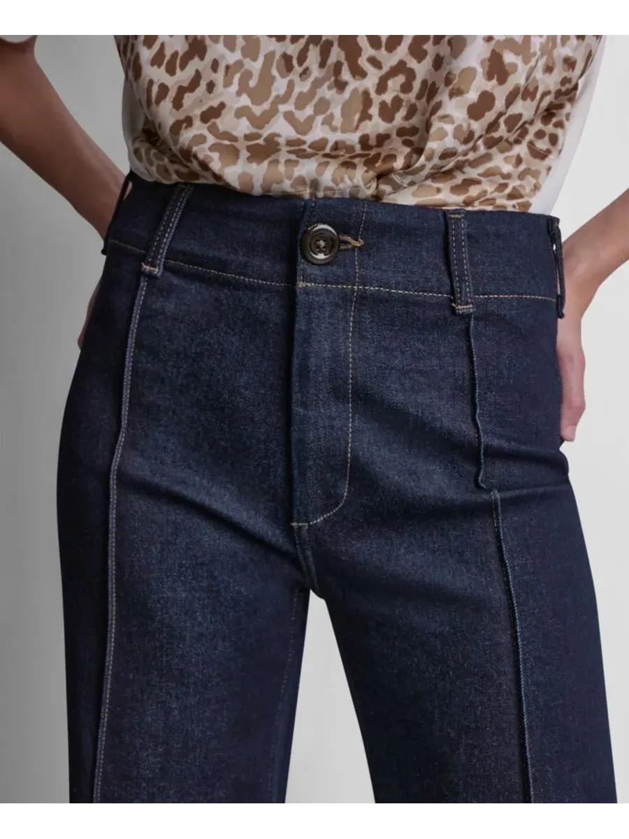 Джинсы с высокой посадкой, широкие, с защипами DKNY Jeans, Bankers Ink — изображение 3 из 4