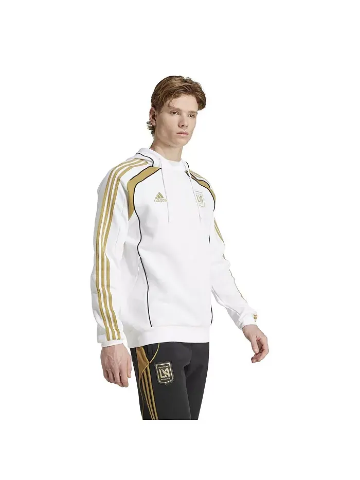 Мужская белая толстовка с капюшоном LAFC 2025 Travel adidas — изображение 3 из 5