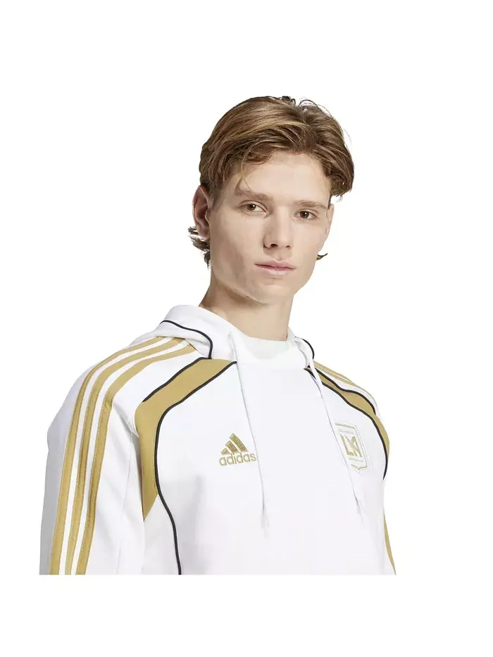 Мужская белая толстовка с капюшоном LAFC 2025 Travel adidas — изображение 5 из 5
