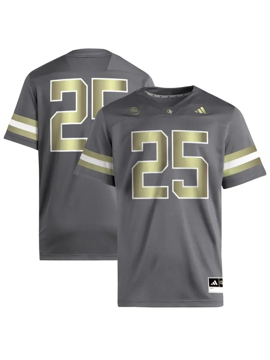 Adidas Мужская серая футболка Georgia Tech Yellow Jackets Premier, размер 25